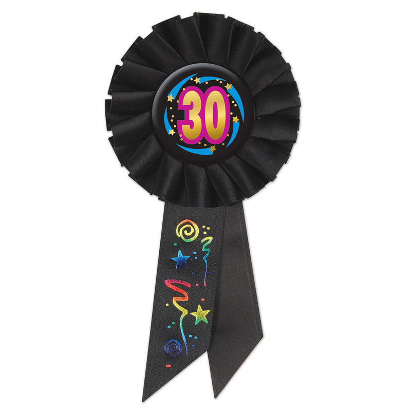 30 Rosette – 3¼" x 6½" by Beistle for Over-The-Hill Rosettes
