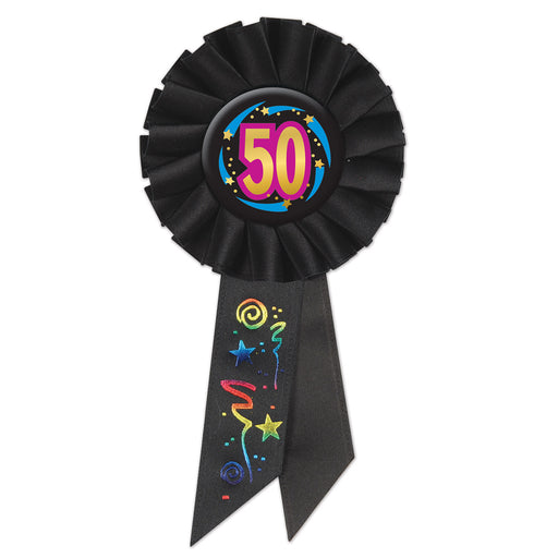50 Rosette – 3¼" x 6½" by Beistle for Over-The-Hill Rosettes
