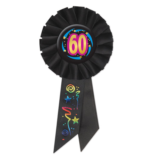 60 Rosette – 3¼" x 6½" by Beistle for Over-The-Hill Rosettes