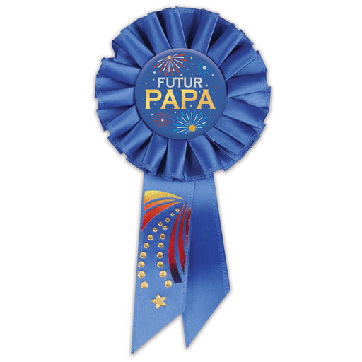 Futur Papa (Dad To Be) Rosette – 3¼" x 6½" by Beistle for Baby Shower Rosettes