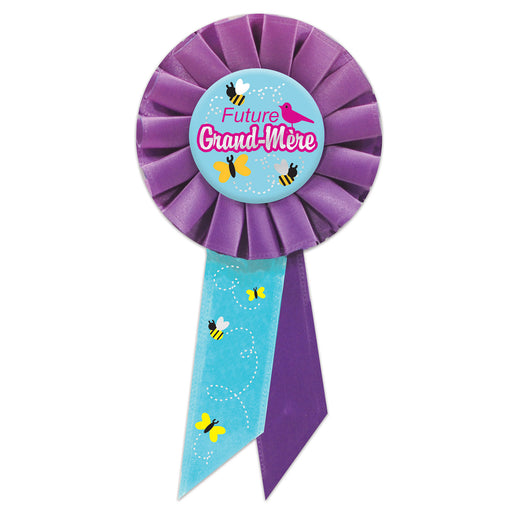 Future Grand-Mere (Grandma To Be)Rosette – 3¼" x 6½" by Beistle for Baby Shower Rosettes