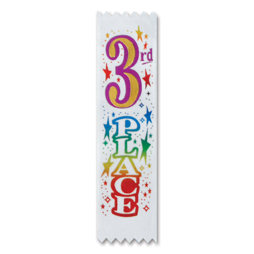 "3rd" Place Value Pack Ribbons – 1½" x 6¼" – (10/Pkg) by Beistle for Sports Value Packs