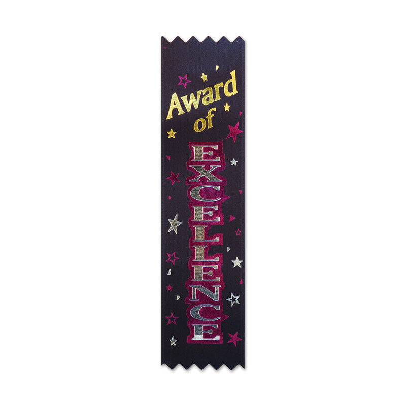 Award Of Excellence Value Pack Ribbons – 1½" x 6¼" – (10/Pkg) by Beistle for Educational Value Packs