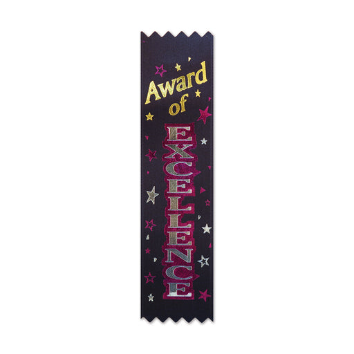 Award Of Excellence Value Pack Ribbons – 1½" x 6¼" – (10/Pkg) by Beistle for Educational Value Packs