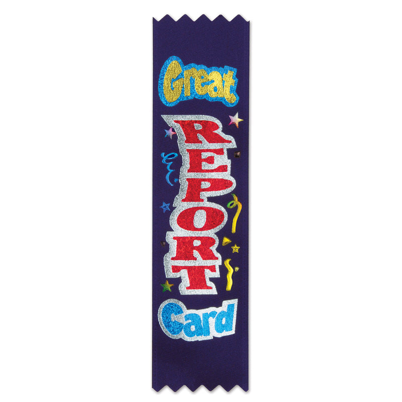 Great Report Card Value Pack Ribbons – 1½" x 6¼" – (10/Pkg) by Beistle for Educational Value Packs