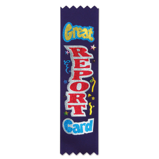 Great Report Card Value Pack Ribbons – 1½" x 6¼" – (10/Pkg) by Beistle for Educational Value Packs