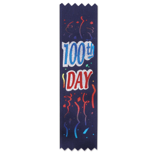 "100th" Day Value Pack Ribbons – 1½" x 6¼" – (10/Pkg) by Beistle for Educational Value Packs