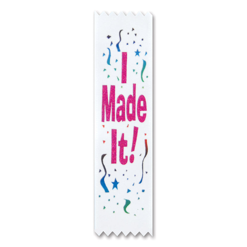 I Made It! Value Pack Ribbons – 1½" x 6¼" – (10/Pkg) by Beistle for Graduation Value Packs