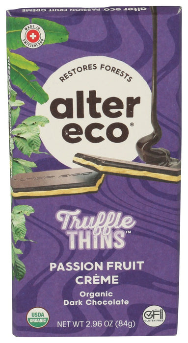 ALTER ECO: Passion Fruit Creme Truffle Thins, 2.96 oz