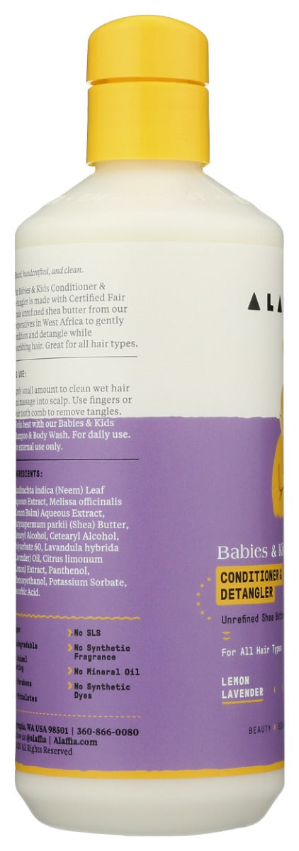 ALAFFIA: Kids Conditioner Detangler Lemon Lavender, 16 fo