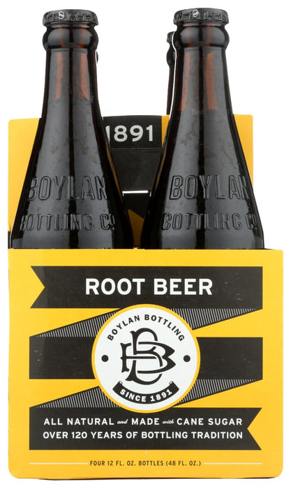 BOYLAN: Root Beer Soda 4 Count, 48 fo