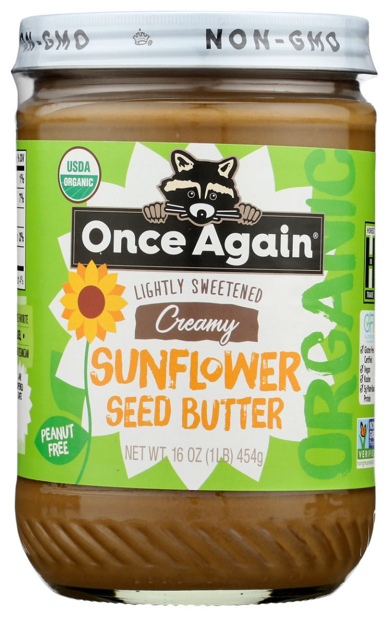 Deliciously creamy, certified organic sunflower butter with a touch of salt and organic sugar cane for a mouth-watering peanut butter alternative.