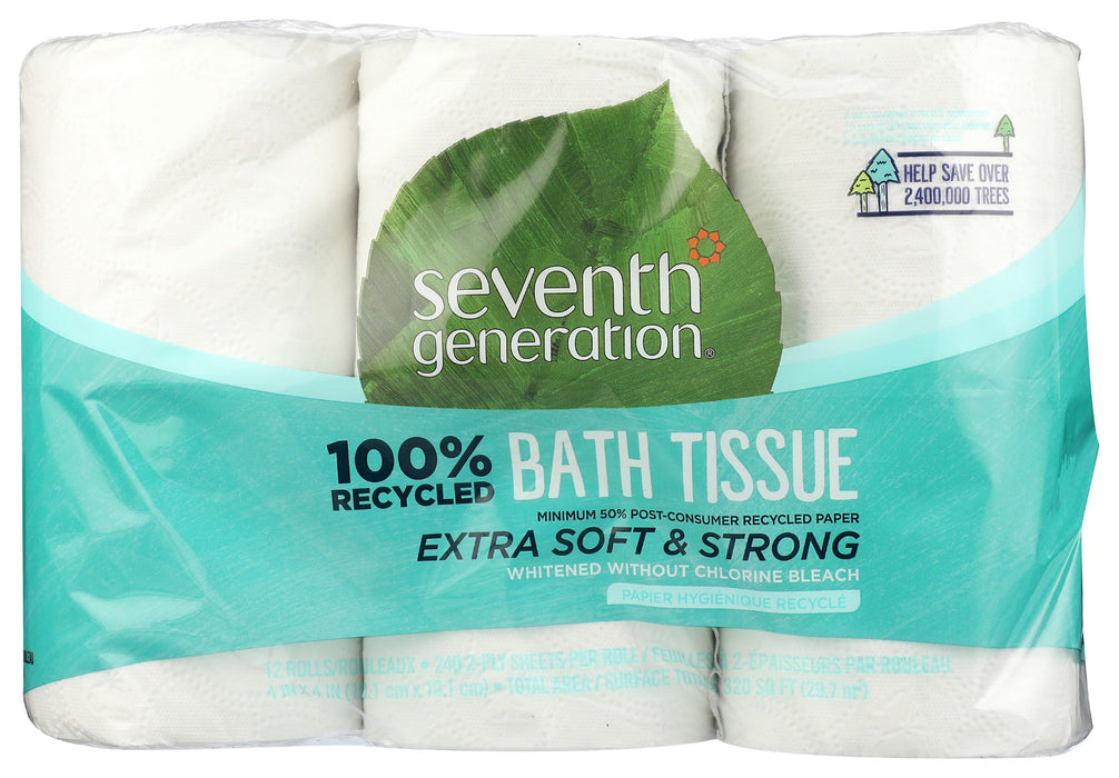 SEVENTH GENERATION: 100 Percent Recycled Bathroom Tissue 2ply 12Pk, 1 ea