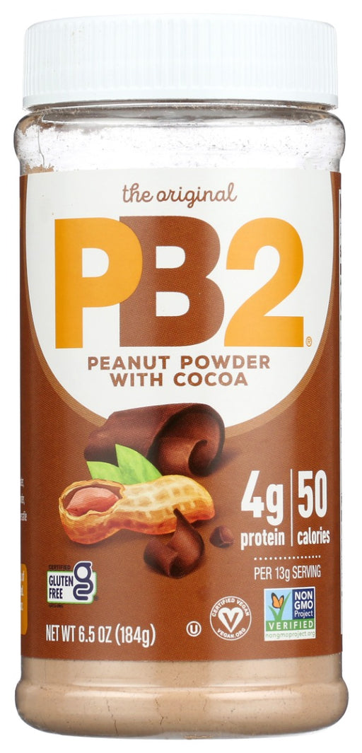 Freshly roasted peanuts are pressed to remove most of the oil. Mix in cocoa, a little sugar and a dash of salt for flavor, and the result is peanut butter with 90% less fat and over 70% fewer calories than traditional peanut butter, with 4g of plant-based protein.