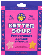BETTER SOUR: Pomegranate Apricot Gummy Candy, 1.8 oz