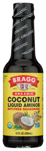 Zero soy. All the flavor. Bragg Organic Coconut Liquid Aminos is a delicious alternative to teriyaki sauce, crafted with Organic Coconut Blossom Nectar, our famous Bragg Apple Cider Vinegar, and Balinese Sea Salt. Go ahead and put it on just about everything. 