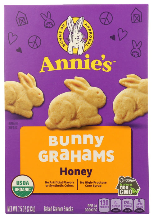 Honey graham crackers in fun bunny shapes perfect for little hands