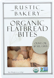 RUSTIC BAKERY: Olive Oil and Sel Gris Sourdough Flatbread Bites, 4 oz