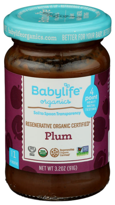 BABYLIFE ORGANICS: Plum Baby Food, 3.2 oz
