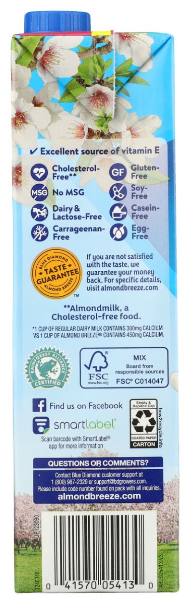 BLUE DIAMOND: Unsweetened Original Almondmilk, 32 fo