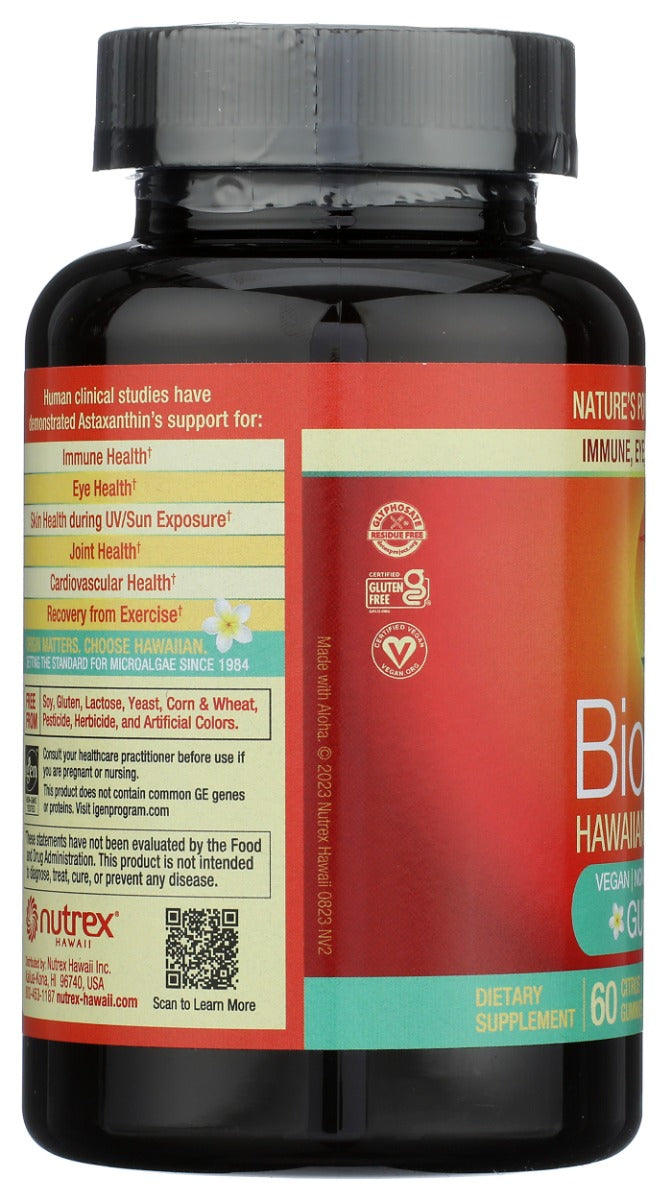 NUTREX: BioAstin Hawaiian Astaxanthin Gummies Plus Vitamin D3, 60 pc