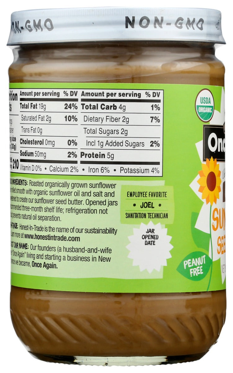 ONCE AGAIN: Organic Sunflower Butter Sweetened, 16 oz
