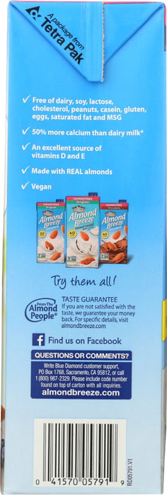 BLUE DIAMOND: Shelf Stable Unsweetened Vanilla Almondmilk, 64 fo