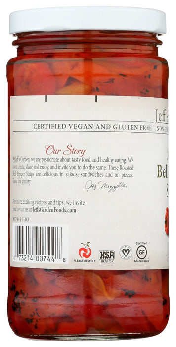 JEFFS GARDEN: Roasted Bell Pepper Strips, 12 oz