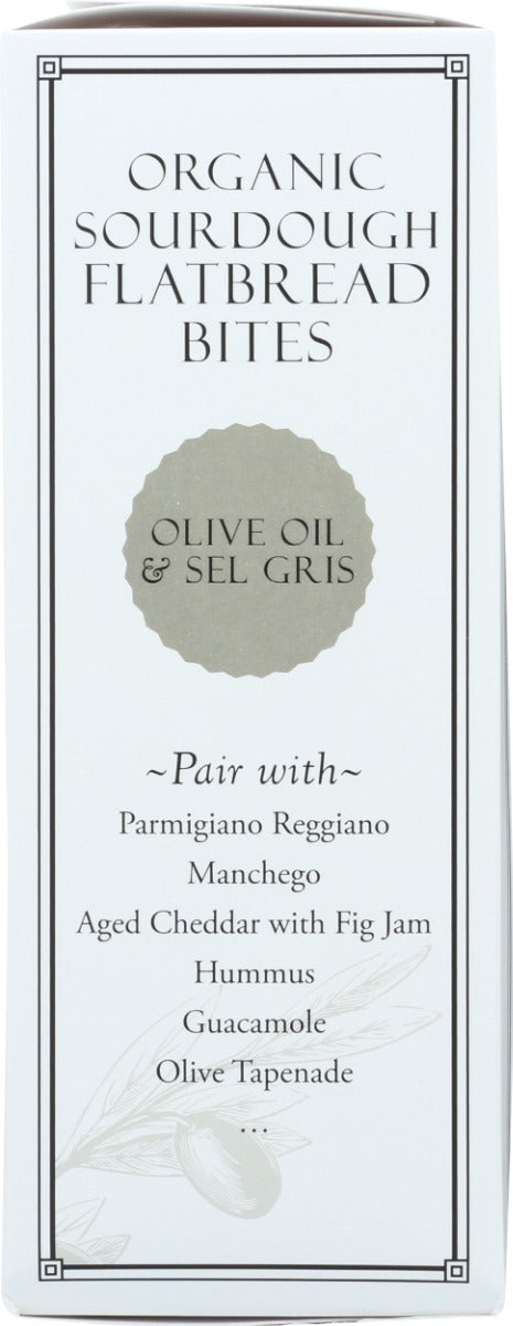 RUSTIC BAKERY: Olive Oil and Sel Gris Sourdough Flatbread Bites, 4 oz