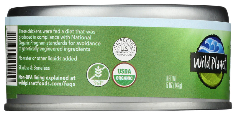WILD PLANET: Organic Roasted Chicken Breast with Rib Meat, 5 oz