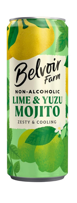 BELVOIR FARM: Lime and Yuzu Mojito Cocktail 4 Count, 33.8 fo