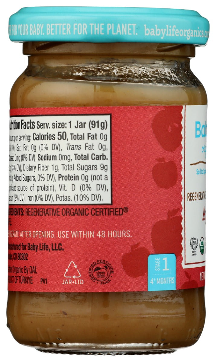 BABYLIFE ORGANICS: Apple Baby Food, 3.2 oz