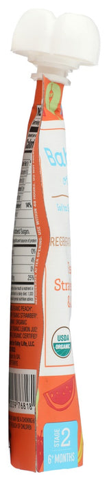 BABYLIFE ORGANICS: Peach Pear Strawberry Banana Watermelon Pouch, 3.5 oz