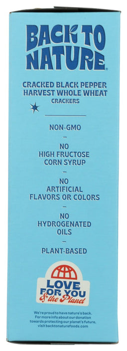 BACK TO NATURE: Cracked Black Pepper Harvest Whole Wheat Crackers, 4 oz