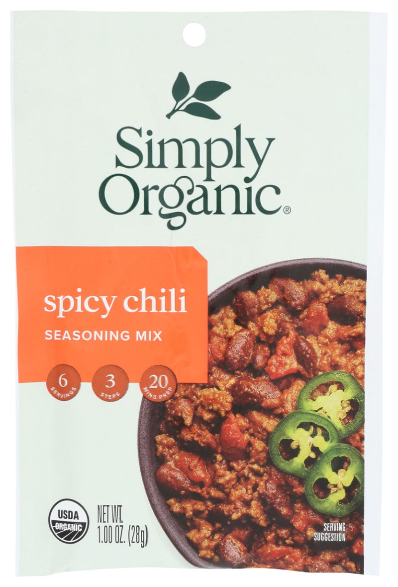 SIMPLY ORGANIC: Spicy Chili Seasoning Mix, 1 oz