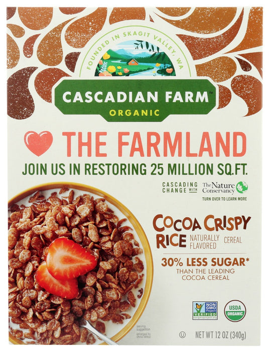 CASCADIAN FARM: Cocoa Crispy Rice Cereal, 12 oz