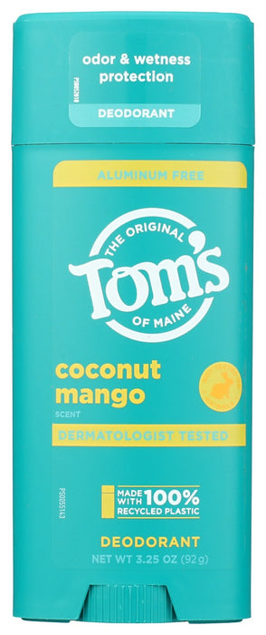 TOMS OF MAINE: Coconut Mango Deodorant Stick, 3.25 oz