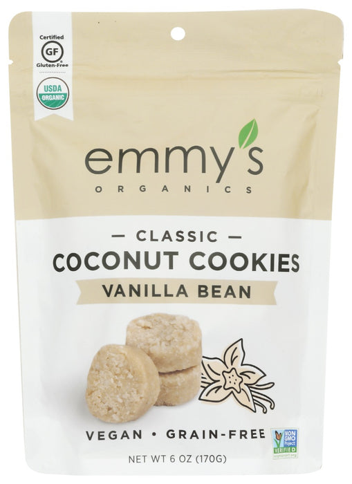 EMMYS ORGANICS: Coconut Cookies Vanilla Bean, 6 oz