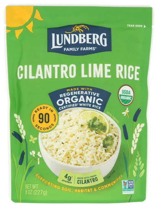 LUNDBERG: Organic 90 Second Cilantro Lime Rice, 8 oz