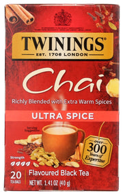 The finest black tea expertly blended with more of the sweet and savoury spice flavours of cinnamon, cardamom, cloves and ginger to deliver a robust tea with a rich, vibrant aroma and bold, spicy taste.