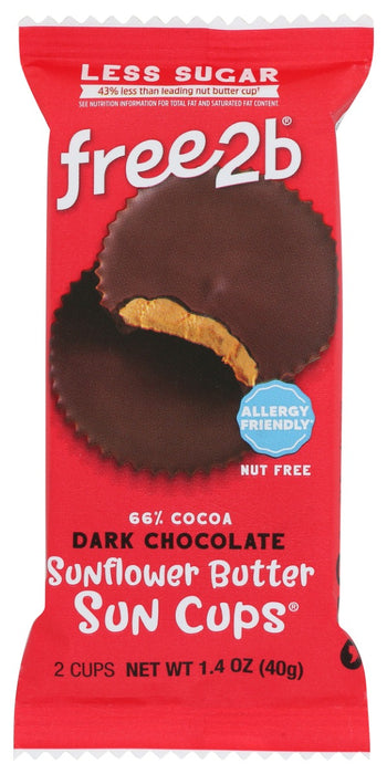 Our Dark Chocolate Sun Cups® are the perfect combination of sweet and salty, creamy and chocolate-y. We fill our signature Dark Chocolate with a custom blend of creamy sunflower butter.