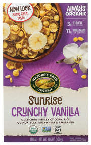 A delightfully crunchy blend of flakes, puffs, and rice crispies, coated with organic molasses and natural vanilla. Carefully crafted with organic corn, omega-3 rich flax seeds, and ancient grains like buckwheat, quinoa, and amaranth, our cereal has 15g whole grains and 4g of fiber, and is certified gluten-free and vegan. We believe it's important to start the day right"that's why we created this delicious cereal, filled with simple, whole food, and organic ingredients.