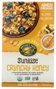 A delightful blend of the crunchiest flakes, puffs, and rice crispies, coated with pure, organic honey. Carefully crafted with organic corn, omega-3 rich flax seeds, and ancient grains like buckwheat, quinoa, and amaranth, our cereal has 11g whole grains and 3g of fiber, and is certified gluten-free and vegetarian. We believe it's important to start the day right"that's why we created this delicious cereal, filled with simple, whole food, and organic ingredients.