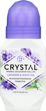 Crystal Mineral-Enriched Deodorant Roll-On infused with the calming and fresh aromas of lavender and white tea rapidly dries to provide an invisible, protective barrier that blocks odor before it starts. Made for every BODY!