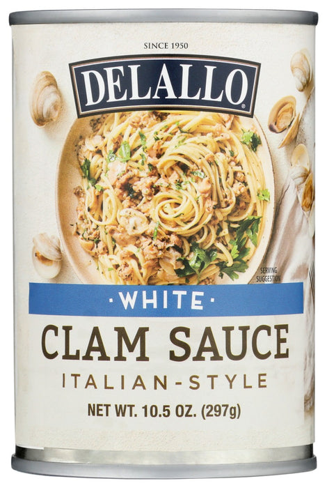 DeLallo White Clam Sauce is a classic seafood pasta sauce that is ready to enjoy with your favorite long cut of pasta. Our heat-and-serve White Clam Sauce is an authentic Italian recipe crafted in the U.S.A. with fresh-water clams, known for being large and meaty with a more tender texture. This succulent fresh-tasting clam sauce features savory olive oil with garlic and herbs for the perfect complement to the clam's delicate briny flavor. 