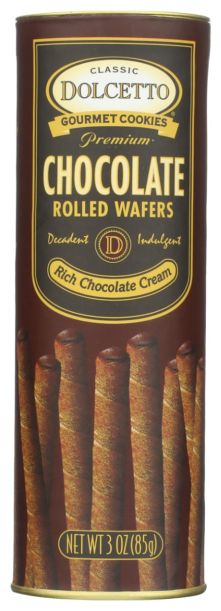DOLCETTO: Premium Chocolate Rolled Wafers, 3 oz