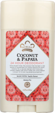 Coconut Oil, a natural cleanser and moisturizer, contains healthy fats which soften skin while Papaya is known for its skin rejuvenating properties.