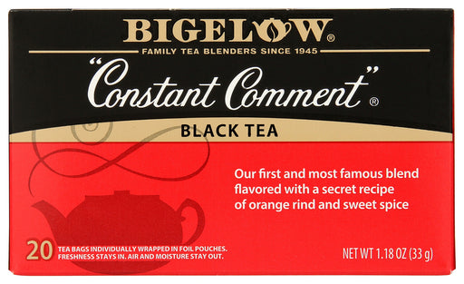 "Constant Comment" is a unique blend that reinvented tea in America. This recipe has never changed and is still only blended by The Bigelow Family.