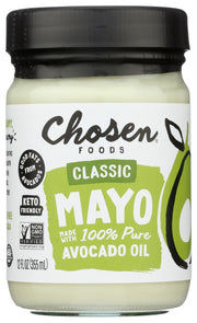 Made with 100% Pure Avocado Oil-  Packed with good fats from avocados and crafted without soy or canola oil for clean, wholesome flavor.
Endless Uses, Unbeatable Flavor- This mayo with avocado oil does it all"spread it on sandwiches, wraps, and burgers, dip it with fries or veggies, and even use it to make your own marinades, bound salads, or homemade salad dressings.
Certified Non-GMO, gluten-free, glyphosate-residue free, kosher, keto friendly, and free of soy and canola oils.