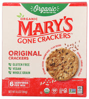 The Original cracker that started it all and continues to be a favorite. Mary's Gone Crackers Original Crackers are crafted with organic, gluten-free brown rice, quinoa, flax seeds, sesame seeds, and tamari, offering a rich, earthy flavor and a satisfying crunch that has earned the loyalty of fans everywhere. 